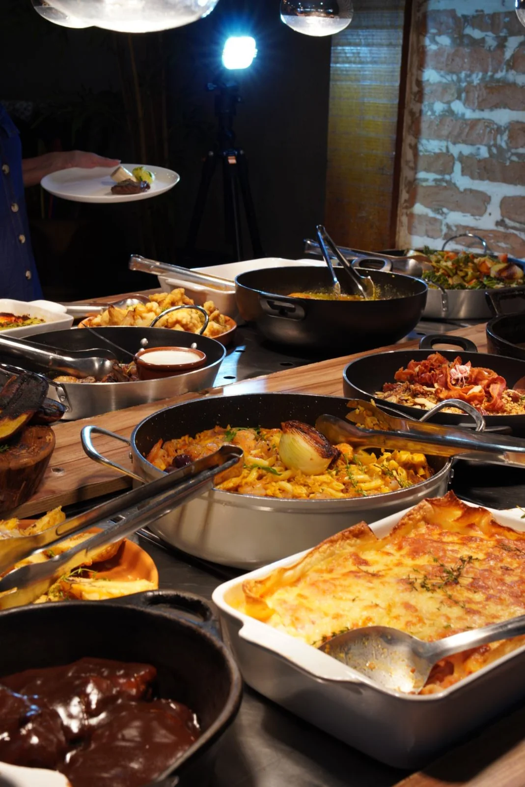 Pratos quentes do buffet